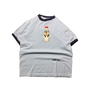 Vintage 1996 Droopy Master Detective Cartoon Network Blue Shirt Large ( FLAWS)